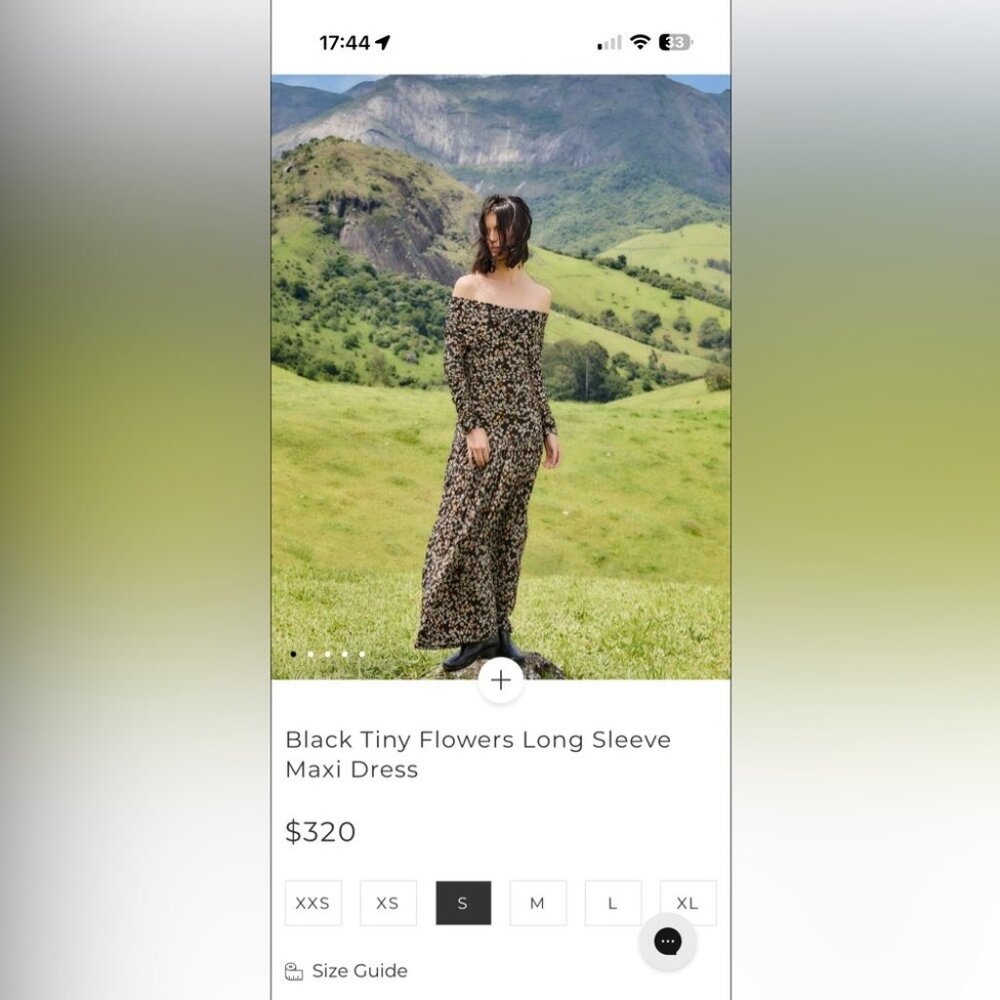 Farm Rio: Black Tiny Flowers Long SleeveMaxi Dress - Picture 3 of 15